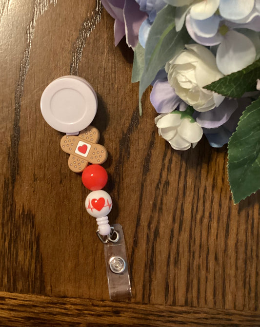 Heart Bandage Badge Reel