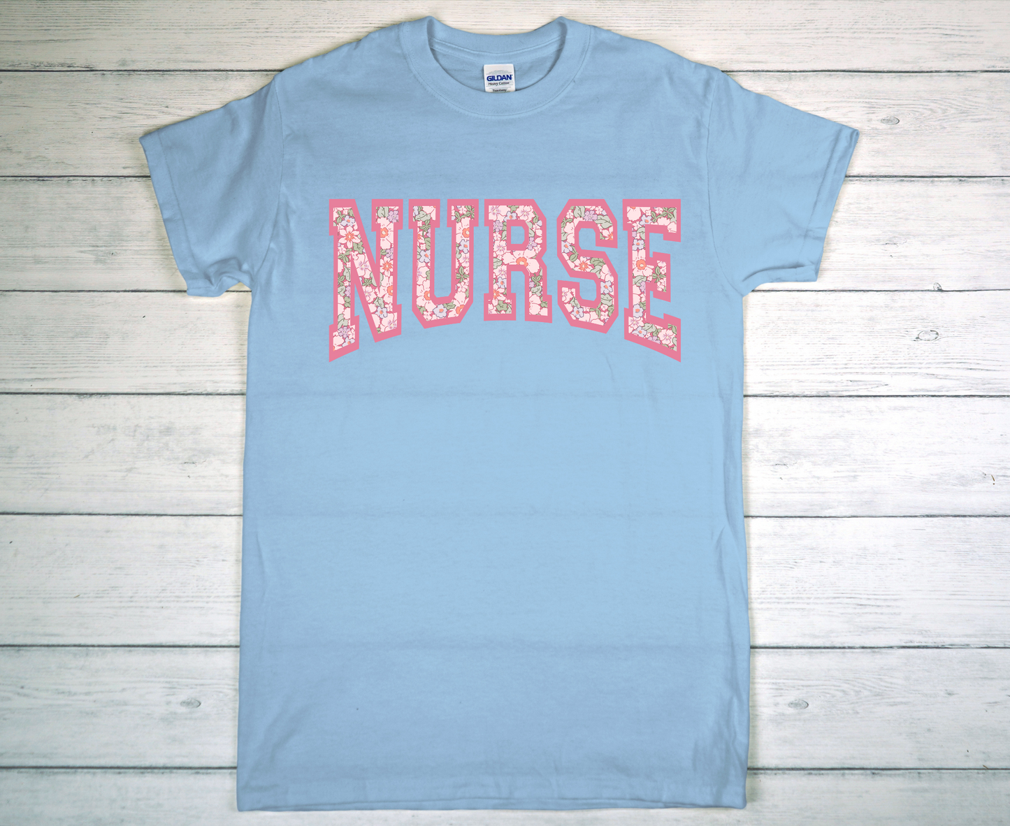 Nurse Floral Varsity T-shirt